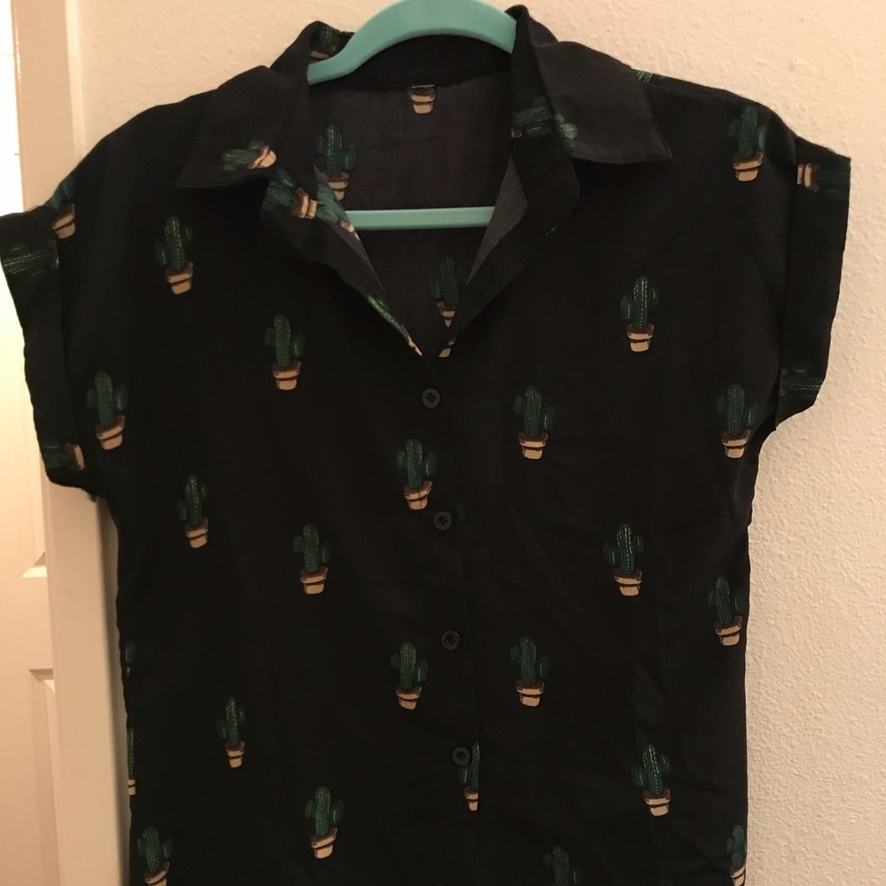 Boutique black button down